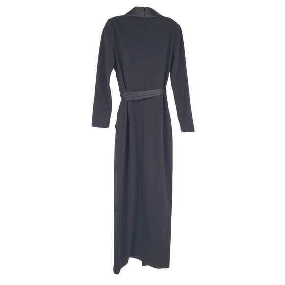 Eliza J Long Sleeve Tuxedo Gown In Black Size 6 NEW WITH TAGS - Picture 3 of 7